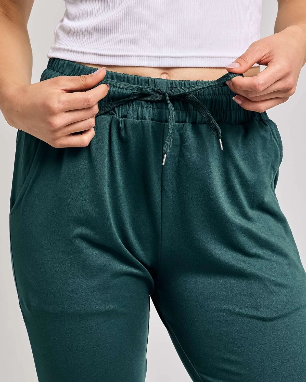 Real Essentials 3-Pack: Women's Capri Open Bottom Soft Sweatpants with Drawstring (Available in Plus Size)