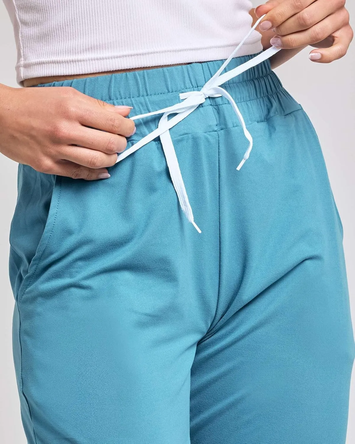 Real Essentials 3-Pack: Women's Capri Open Bottom Soft Sweatpants with Drawstring (Available in Plus Size)