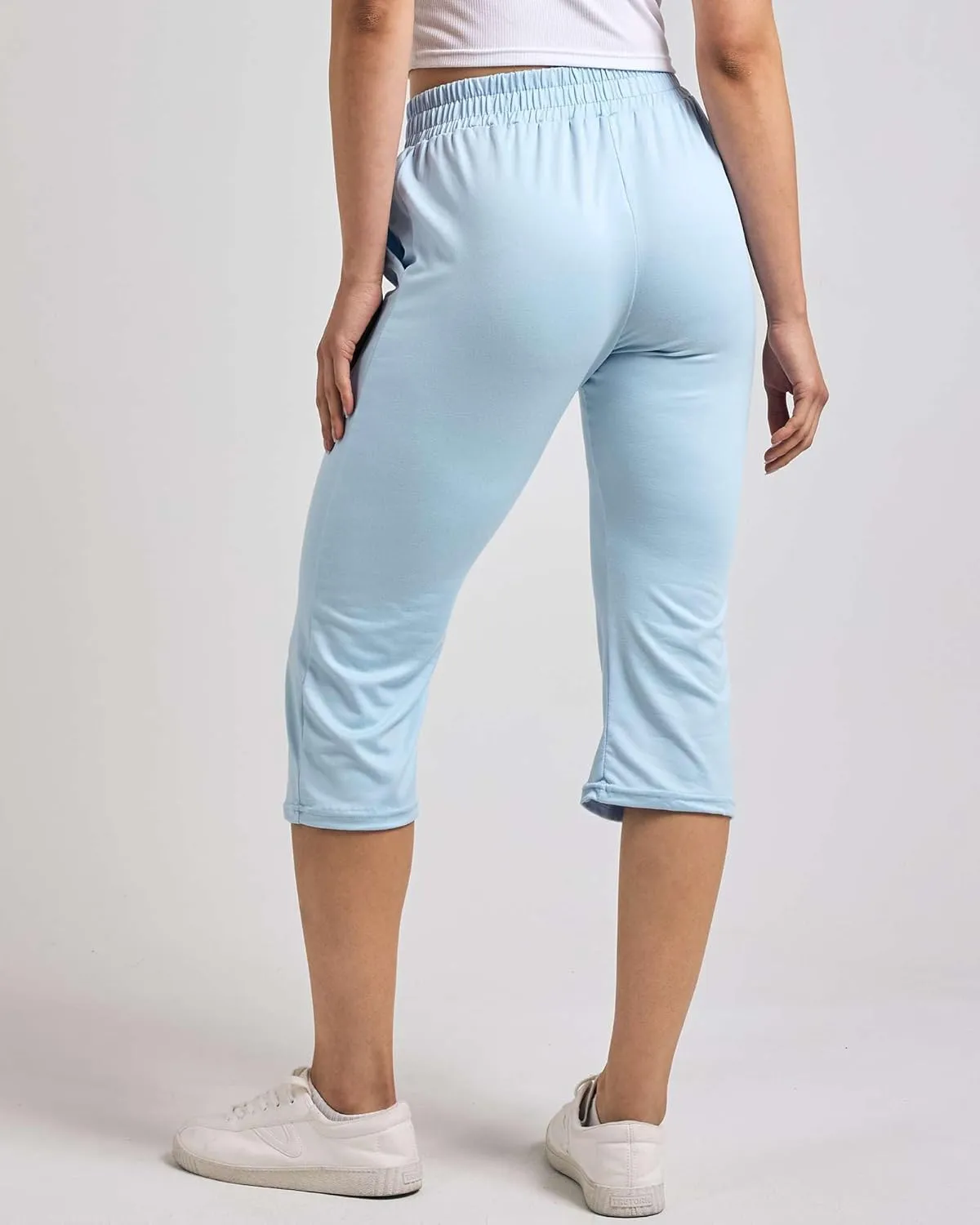 Real Essentials 3-Pack: Women's Capri Open Bottom Soft Sweatpants with Drawstring (Available in Plus Size)
