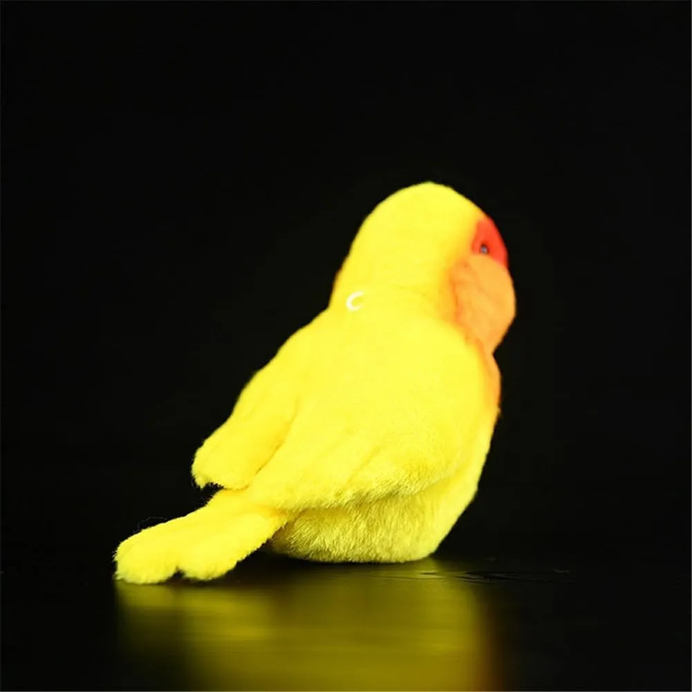 Realistic Lovebird Plush Stuffed Animal - Soft Yellow Parrot Toy with Lifelike Details