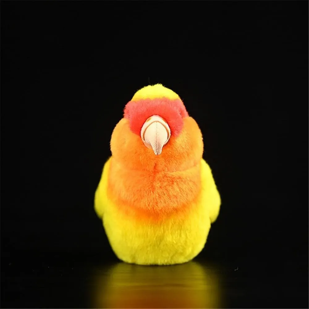Realistic Lovebird Plush Stuffed Animal - Soft Yellow Parrot Toy with Lifelike Details