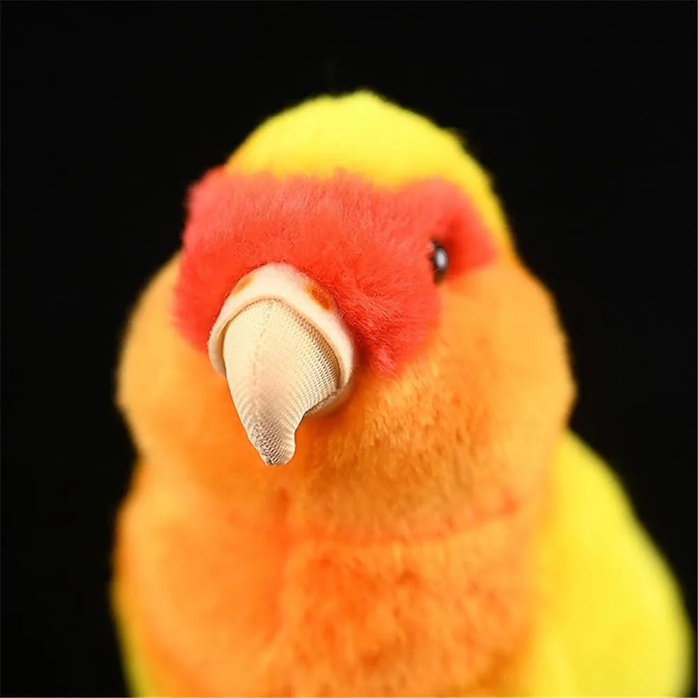 Realistic Lovebird Plush Stuffed Animal - Soft Yellow Parrot Toy with Lifelike Details