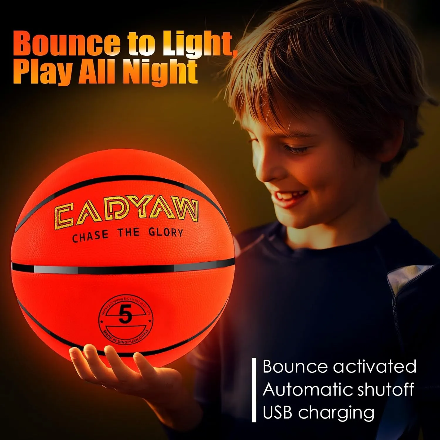 Rechargeable Light Up Basketball Toys, Size 5(27.5"), Glow in the Dark BasketBall for 6 7 8 9 10 11 12 Years Old Boys, Night Outdoor Cool Stuff for Active Teens, Birthday Gift Ideal for Sports Fans