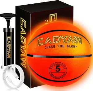 Rechargeable Light Up Basketball Toys, Size 5(27.5"), Glow in the Dark BasketBall for 6 7 8 9 10 11 12 Years Old Boys, Night Outdoor Cool Stuff for Active Teens, Birthday Gift Ideal for Sports Fans