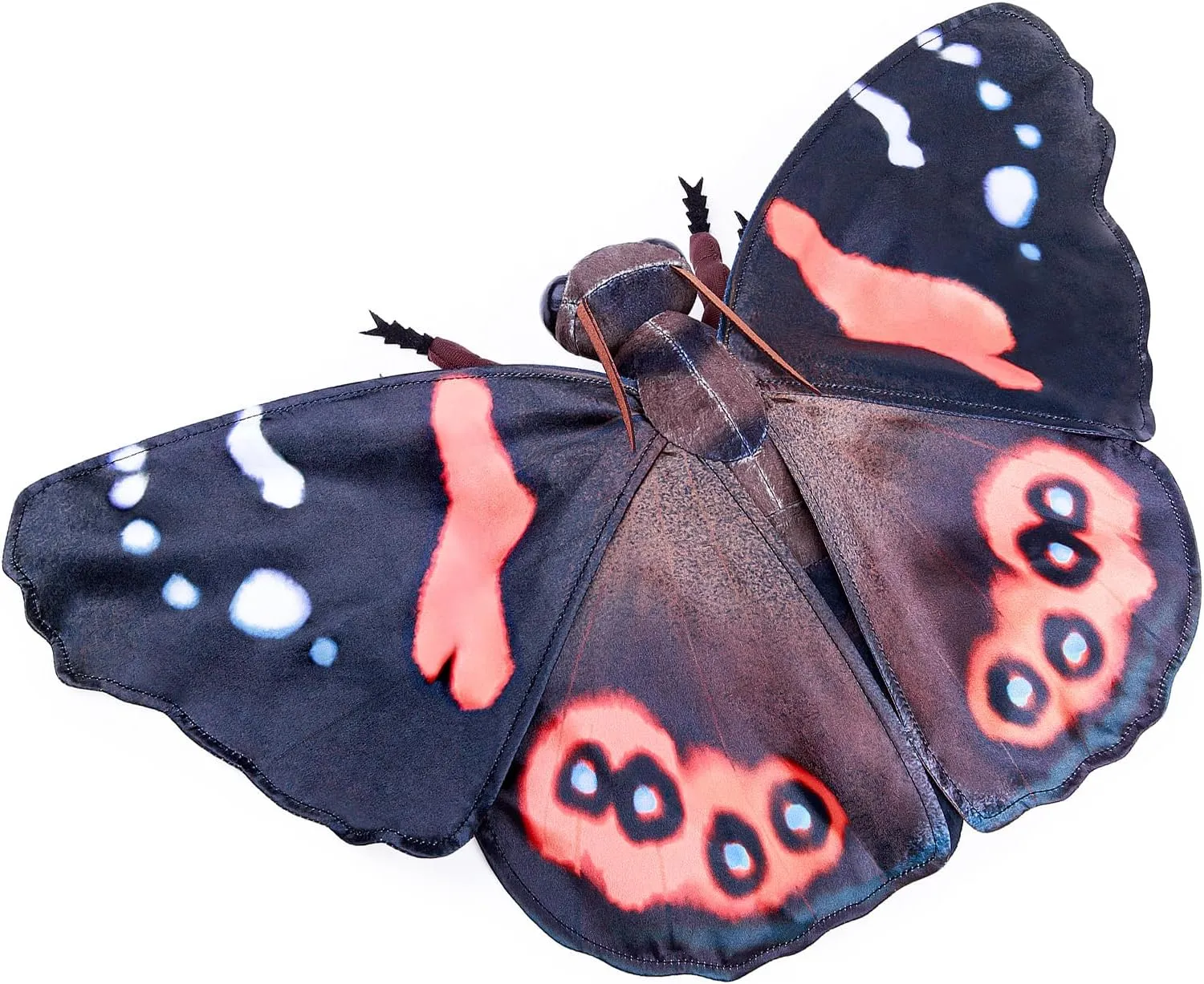 Red Admiral Butterfly Plush Toy, Lifelike Red Admiral Butterfly Stuffed Animals 11in, Realistic Soft Big Butterfly Plushie Model Toy, Unique Plush Gift Collection for Kids