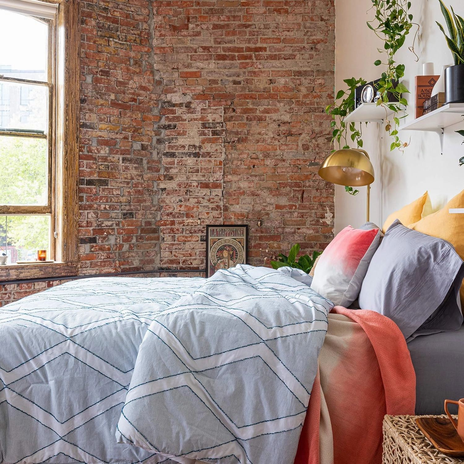 Refinery29 | Mercer Bedding Collection | Modern Reversible Luxury Ultra Soft Comforter, All Season Premium 4 Piece Set, Design for Home Hotel Décor Full/Queen Blue