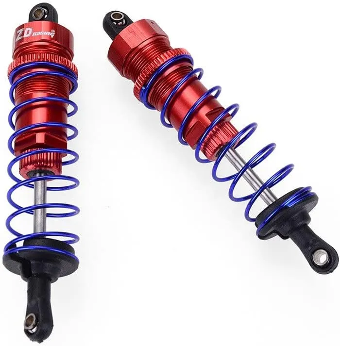 Replacement Part For ZD Racing 7359 1/10 RC Car Oil Pressure Adjustable Rear Shock 105mm 2pcs - (Color: Red)