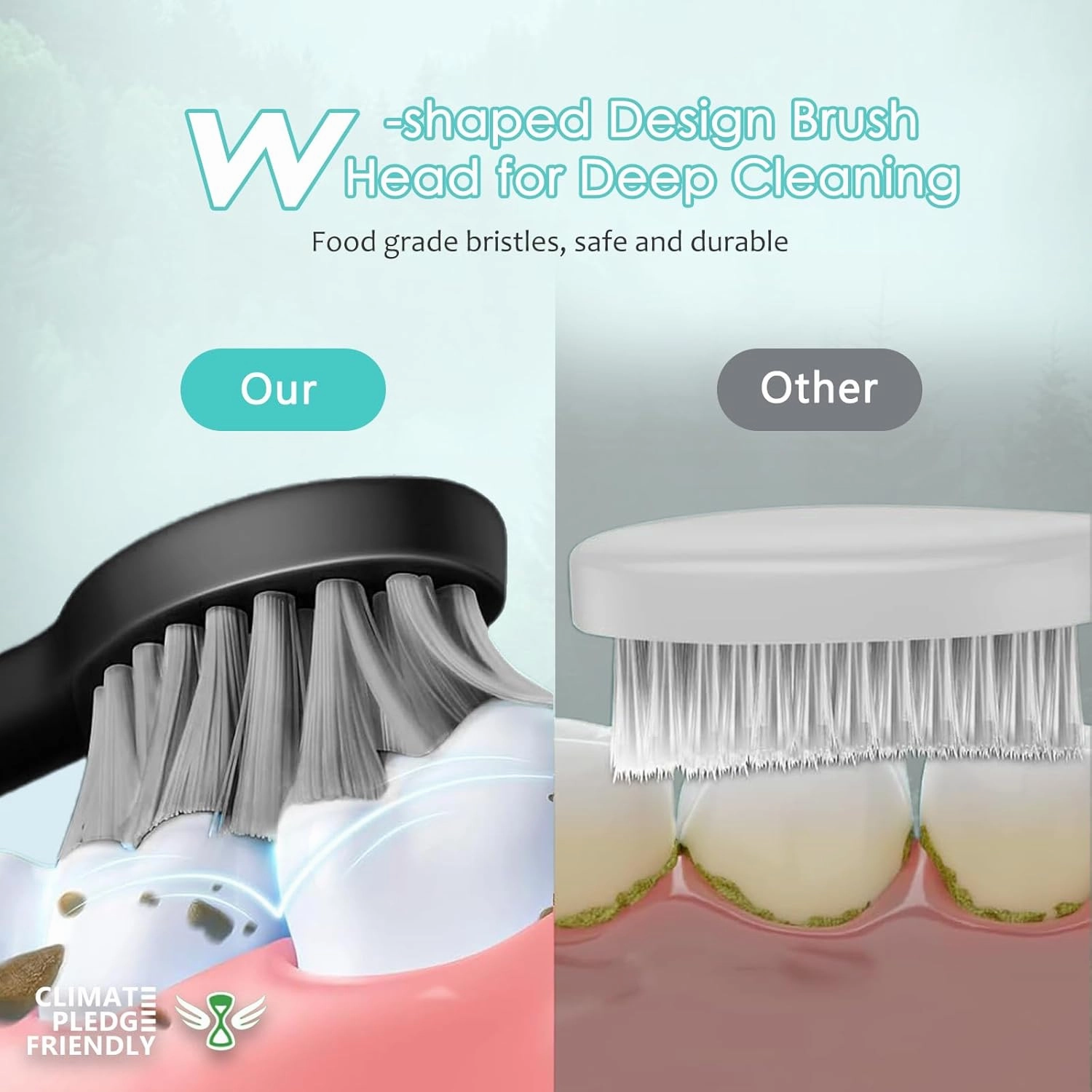 Replacement Heads for Waterpik Sonic Fusion 2.0, Extra-Large Size Flossing Toothbrush Head fit for Water pik SF-01 SF-02 SF-03 SF-04 (Black, 5 Count)
