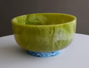 RESIN Rio Large Bowl with Base - Green/Blue