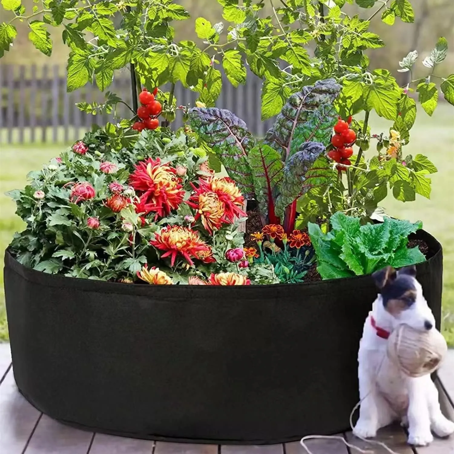 Reusable Fabric Grow Beds for Herbs, Vegetables & Flowers, Raised Garden Bed Box, Large Planter Boxes Garden Planter for Outdoor/Indoor,Black,120x30cm