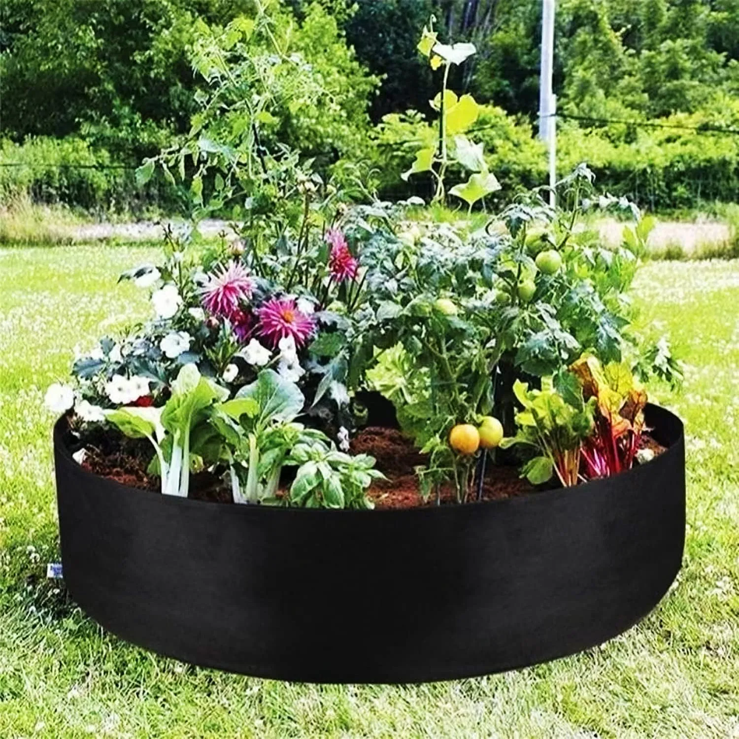 Reusable Fabric Grow Beds for Herbs, Vegetables & Flowers, Raised Garden Bed Box, Large Planter Boxes Garden Planter for Outdoor/Indoor,Black,120x30cm