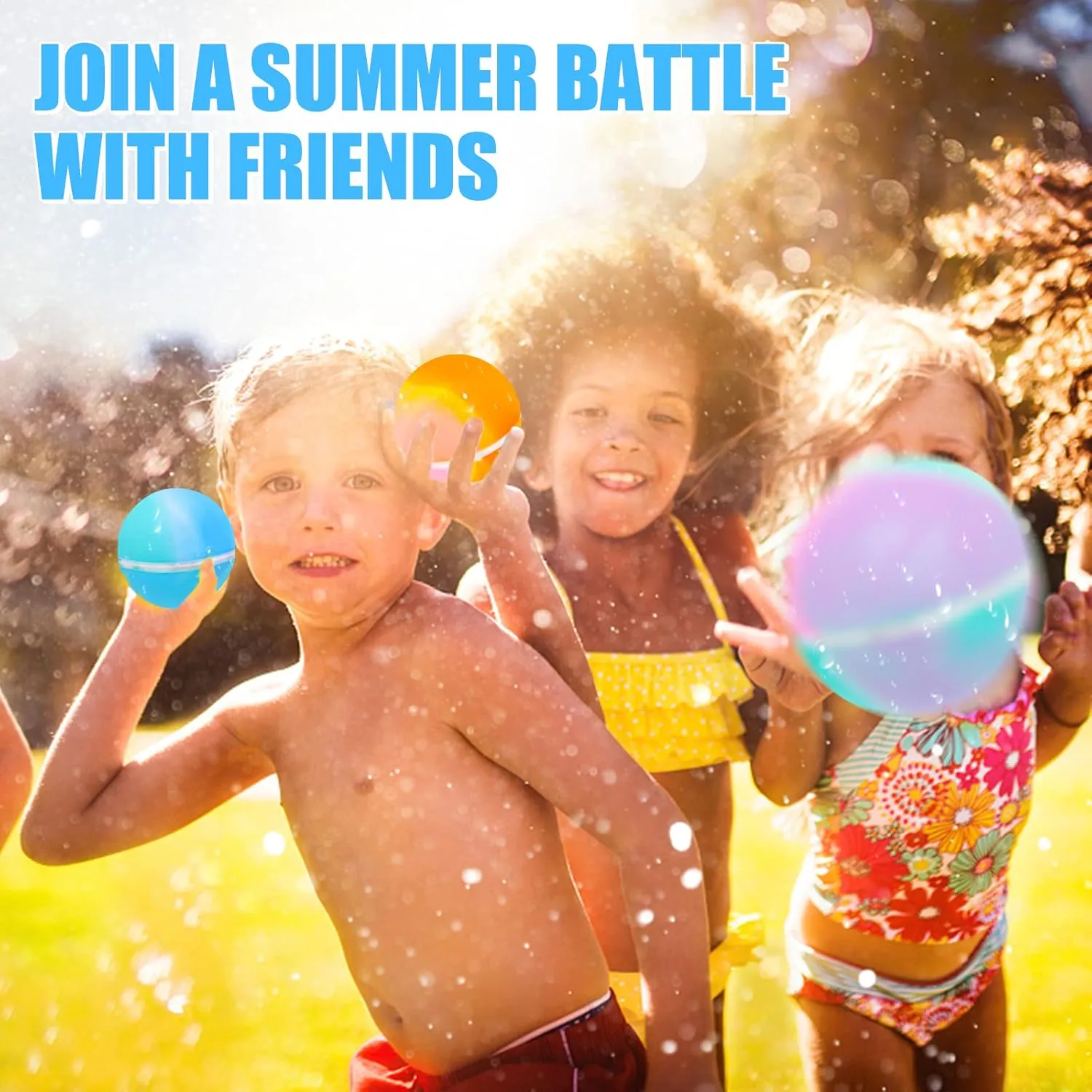Reusable Water Balloons Balls, Soft Silicone Quick Fill Balloons Splash Fun,Outdoor Backyard Summer Party Easy Quick Fun Water Fight Game for Swimming Pool, Summer Party Gift Pool (Colorful 18pcs)