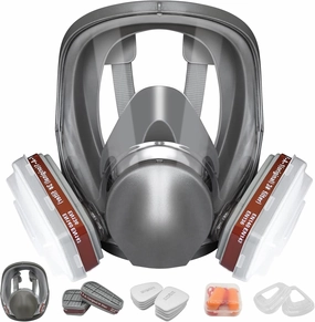 Reusable Full Face Respirаtor Mask Set - 6800 Gas Mask with Activated Carbon Air Filter,for Paint,Chemical,Dust