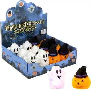 Rhode Island Novelty 12 Pack Assortment -Light Up Halloween Themed Puffer Ball Assortment