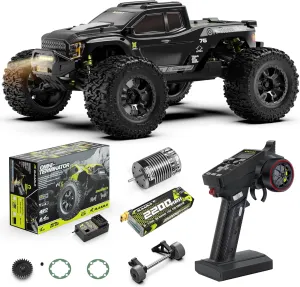 RIAARIO RC Cars V2 Mini 1:10 RTR Brushless RC Car for Adults Max 50 mph All Terrain Hobby Trucks Electric Off-Road Monster Trucks 4WD Remote Control Car Waterproof Truck with Carbon Fiber