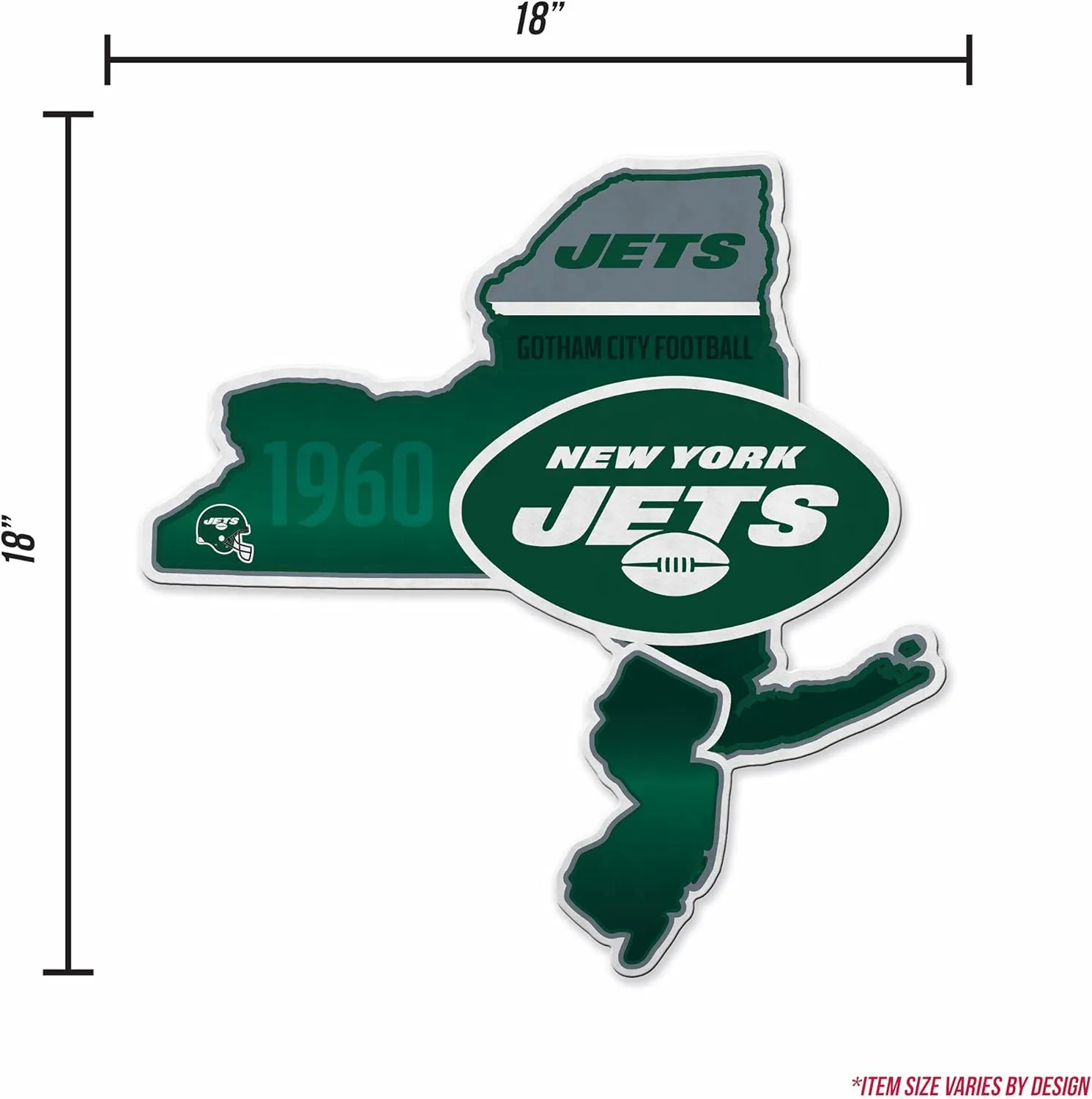 Rico Industries NFL Football State Shape Shape Cut Pennant - Home and Living Room Décor - Soft Felt EZ to Hang