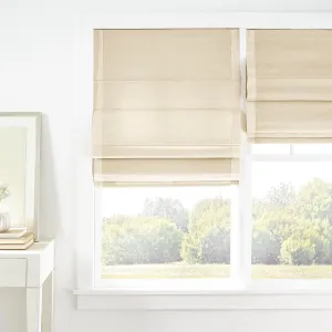 Ridge Cordless Roman Natural Shade, 40" W x 63" L, Neutral Solid Pattern