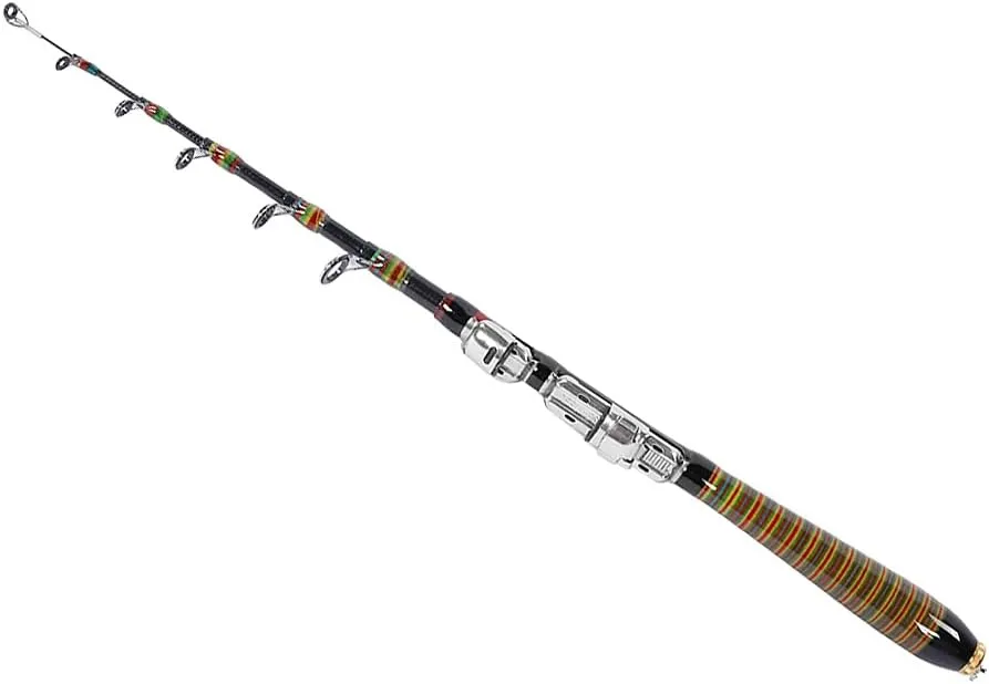 RiToEasysports Telescopic Fishing Rod, Carbon Fishing Rod Kit, Sea Rod, Portable Manual Fishing Accessory