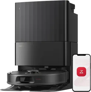 roborock Qrevo S5V Robot Vacuum and Mop, FlexiArm Edge Mopping, 12,000Pa Suction, Smart Obstacle Avoidance, Dual Anti-Tangle Brushes, 10mm Mop Lifting, Auto Mop Washing&Drying, Self-Emptying&Refilling