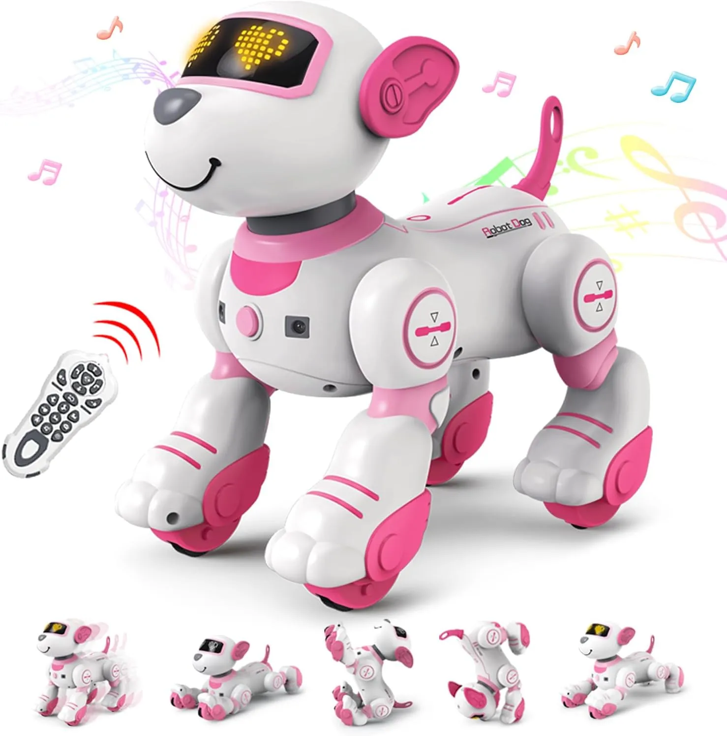 Robot Dog for Kids Age 7-8 Robot Toys Interactive Remote Control Dog Follow & Touch Function Robo Dog Pets Robotic Puppy Toys for Kids for Girls with Music Girl Toys