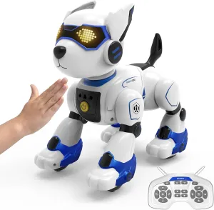 Robot Dog for Kids, Smart Voice Interactive Robot Toys with Gesture & Touch Sensing,80Mins Playing Time Programmable Remote Control Dog Robot Pet for Boys Girls Birthday Gift Age 6 7 8 9 10 11 12