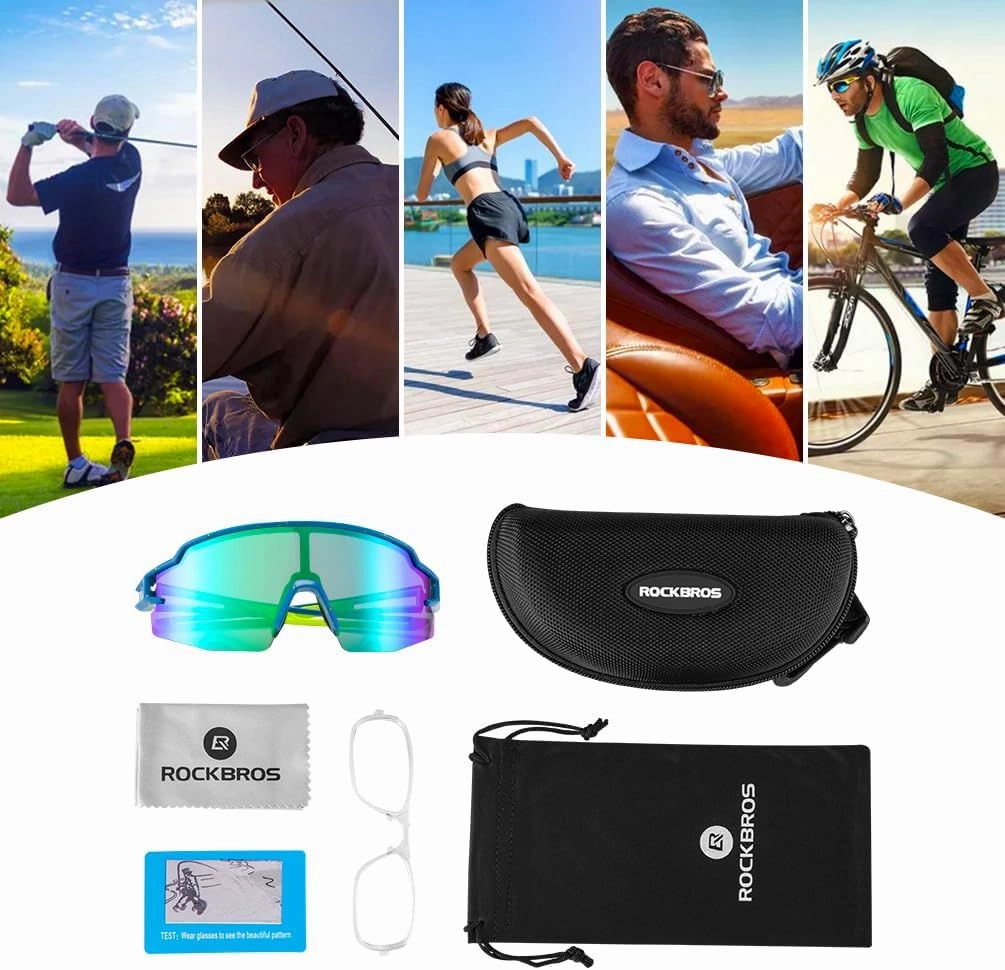 ROCKBROS Polarized Sunglasses for Men Women UV Protection Cycling Sunglasses Sport Glasses
