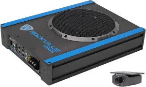 Rockville USS8 8" 600W Slim Under-Seat Active Car/Truck Subwoofer, Built-in Amplifier, Compact Design, Easy Installation, Perfect for Car Audio Enthusiasts