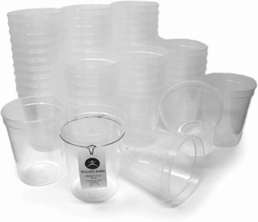 Rolling Sands 16 Oz Reusable Plastic Stadium Cups, Bulk 50 Pk, USA Made, BPA-Free Dishwasher Safe Plastic Tumblers, Clear