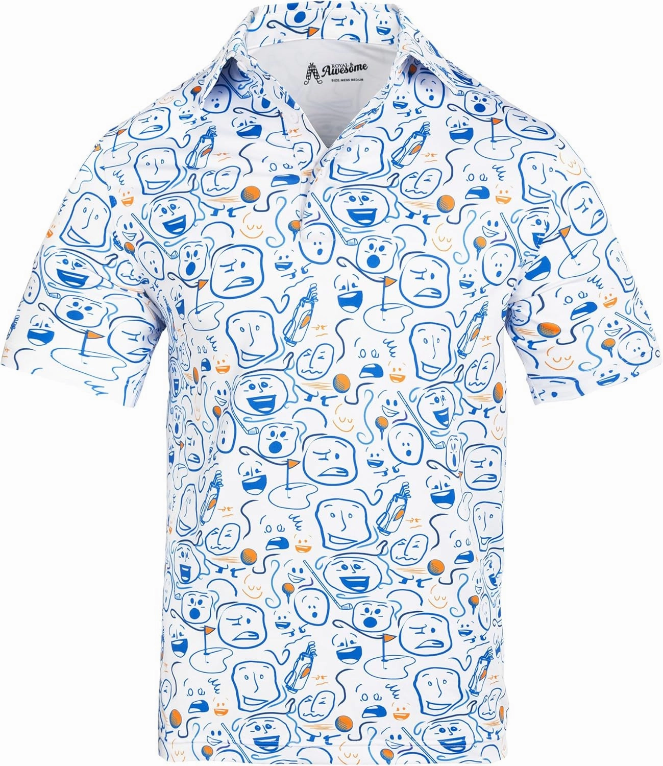 Royal & Awesome Golf Shirts for Men, Golf Polos for Men, Crazy and Funny Shirts for Men's, Bright, Colorful Design