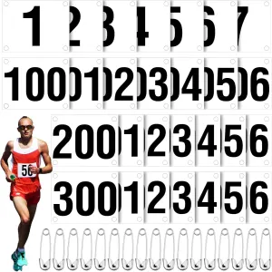 Running Bib Numbers with Safety Pins for Marathon Sports Competition Events Tearproof Waterproof, 6 x 7.5 Inch