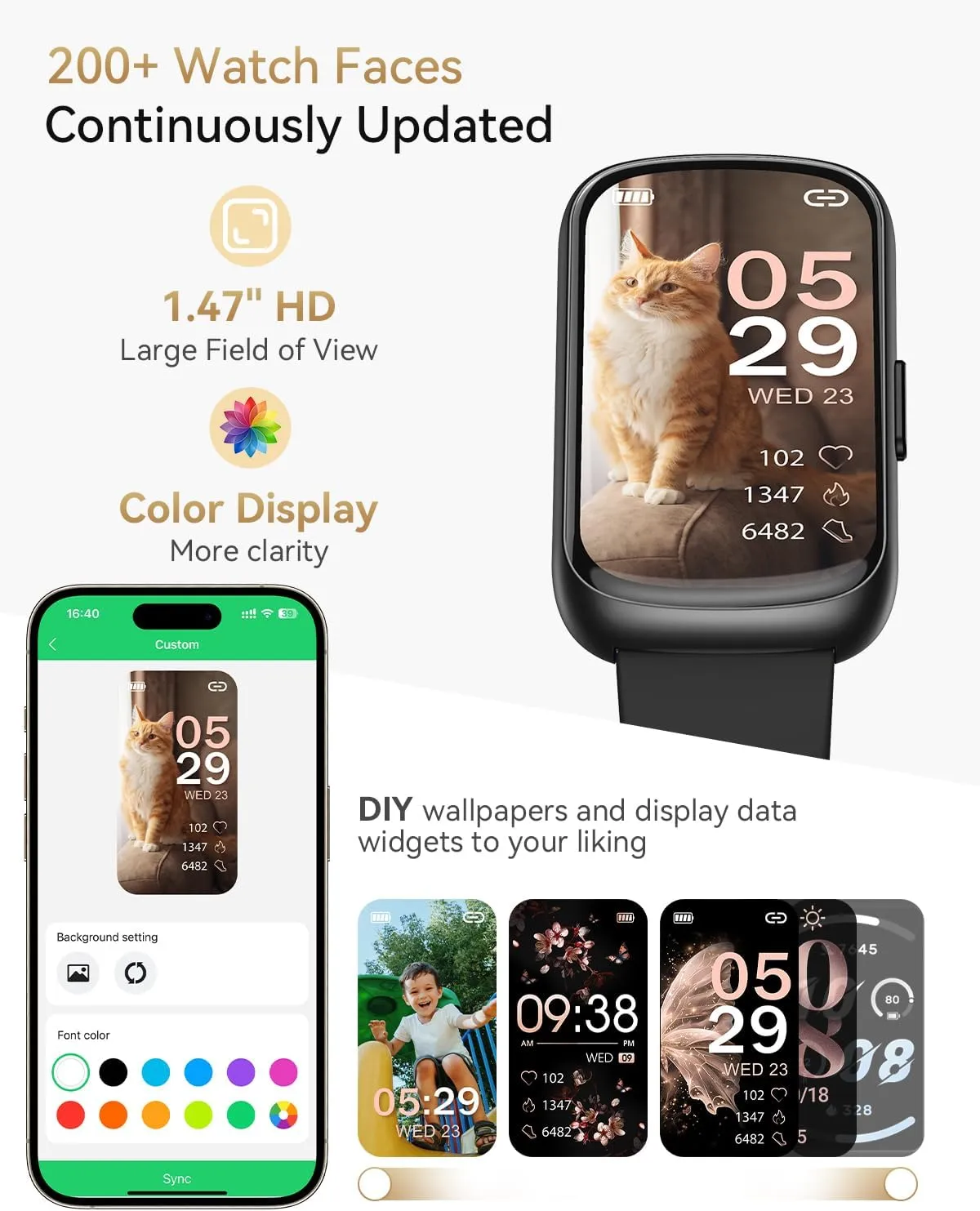 RUXINGX Fitness Watches for Women/Men, 20  Sport Modes Fitness Tracker, Smart Watches for Women/Men with Steps/Calories Burned/Distance Tracker, Android Smart Watch for Phones