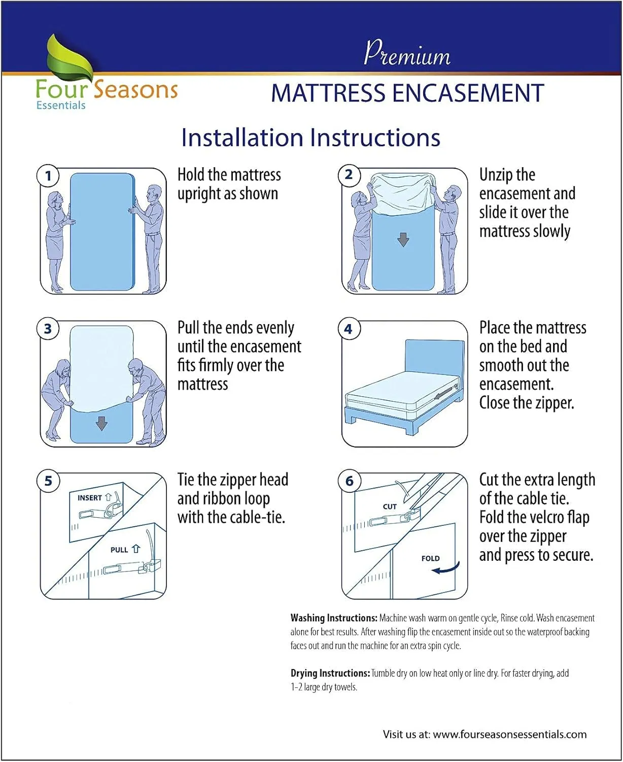 RV Short Queen Mattress Protector (60" Wx75 L) Waterproof Zippered Encasement Hypoallergenic Premium Bed Cover Protects Against Bedbugs Dust Allergies