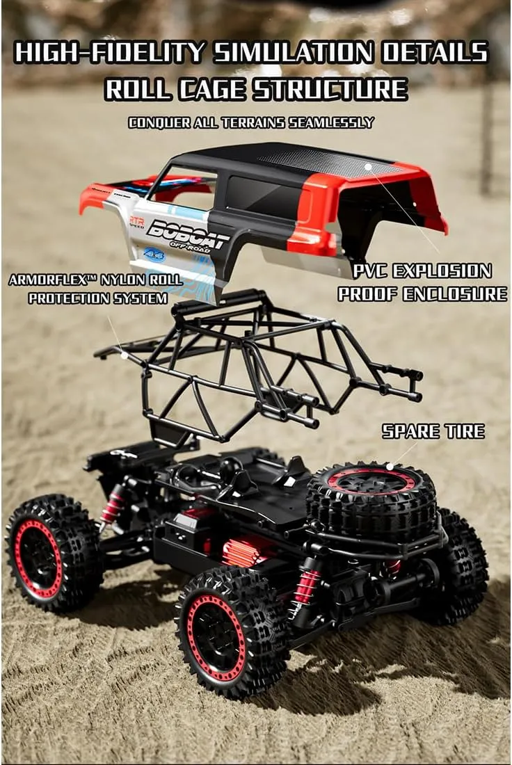 S912PRO 1/16 Scale 2.4G 4WD RC Drift Car - 55KM/H High Speed, RGB Light Effects & Metal Differentials - Professional Grade for Racing & Off-Road - Includes 2 Batteries, Gift for Adults
