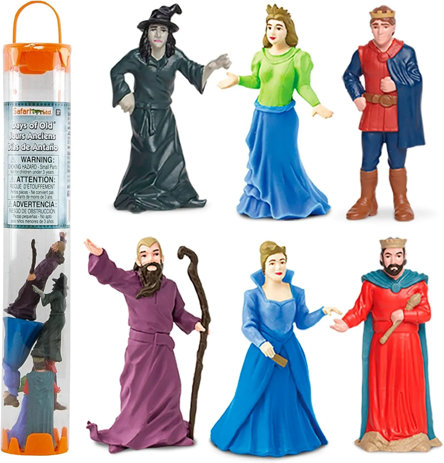 Safari Ltd. Days of Old TOOB - Figurine of Wizard, Witch, Queen, King, Princess, and Prince - Medieval Toy Set for Boys, Girls, and Kids Ages 3 