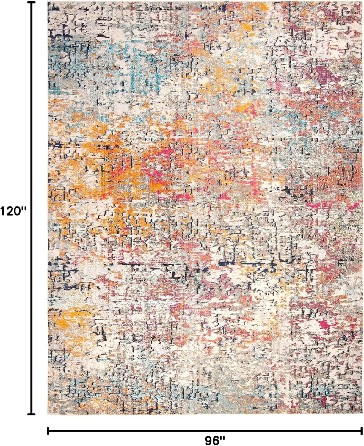 SAFAVIEH Area Rug 8x10 - Madison Collection - Large - Grey & Pink, Modern Abstract Design, Non-Shedding & Easy Cleaning, Ideal for Living Room, Bedroom, Office, Dining Space (MAD460A)