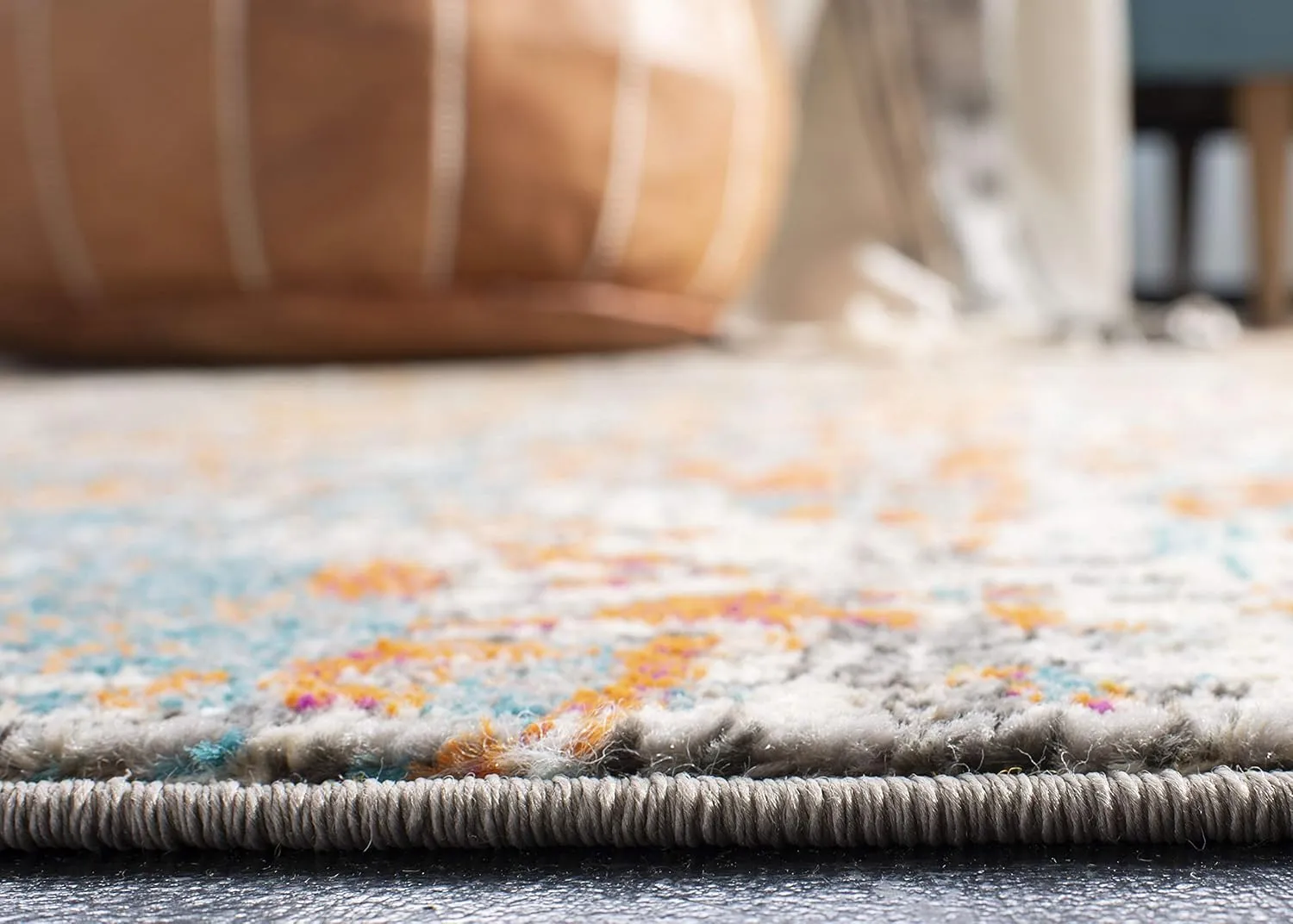 SAFAVIEH Area Rug 8x10 - Madison Collection - Large - Grey & Pink, Modern Abstract Design, Non-Shedding & Easy Cleaning, Ideal for Living Room, Bedroom, Office, Dining Space (MAD460A)