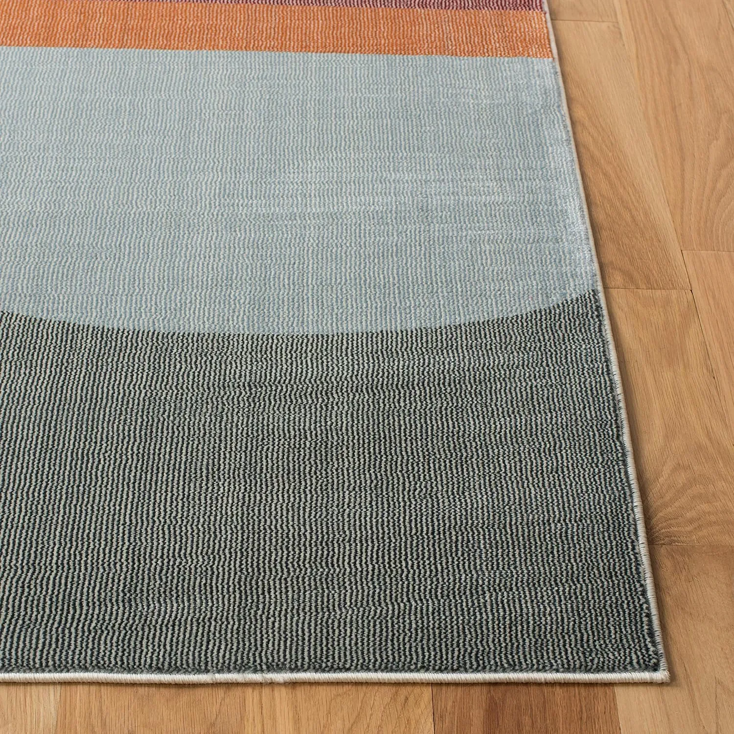 SAFAVIEH Orwell Collection Area Rug - 5'3" Square, Ivory & Blue, Mid-Century Modern Abstract Design, Non-Shedding & Easy Care, Ideal for High Traffic Areas in Living Room, Bedroom (ORW370A)
