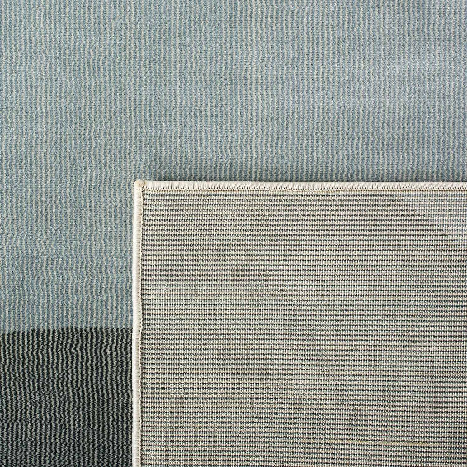 SAFAVIEH Orwell Collection Area Rug - 5'3" Square, Ivory & Blue, Mid-Century Modern Abstract Design, Non-Shedding & Easy Care, Ideal for High Traffic Areas in Living Room, Bedroom (ORW370A)