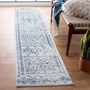 SAFAVIEH Tulum Collection Runner Rug - 2' x 8', Ivory & Navy, Moroccan Boho Distressed Design, Non-Shedding & Easy Care, Ideal for High Traffic Areas in Living Room, Bedroom (TUL268C)