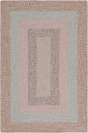 Safavieh Braided Collection Area Rug - 5' x 8', Brown/Grey Pink, Geometric Design, Machine Washable Indoor/Outdoor & Washable-Ideal for Patio, Backyard, Mudroom (BRD318G)