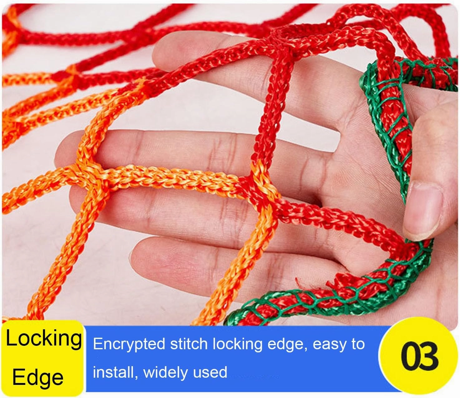 Safety net-2mm/2cm,Colorful pet and Child Anti-Fall Rope net knotless Polyester Playground Fence Football Playground Ball Protection net Easy to Install Anti-Fall Rope net,2MX5M(6.6X16.4FT)
