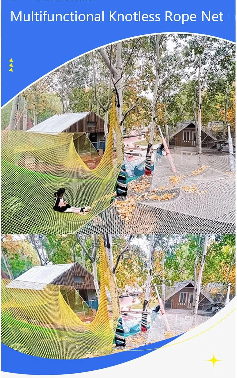 Safety net-2mm/2cm,Colorful pet and Child Anti-Fall Rope net knotless Polyester Playground Fence Football Playground Ball Protection net Easy to Install Anti-Fall Rope net,2MX5M(6.6X16.4FT)