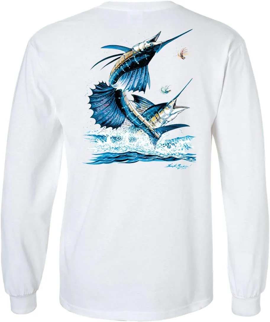Sailfish DEEP SEA Fishing Salt Water Fish Long Sleeve TEE