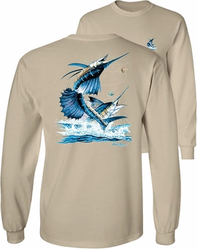 Sailfish DEEP SEA Fishing Salt Water Fish Long Sleeve TEE