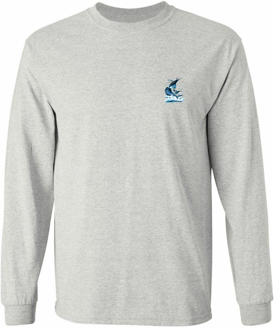 Sailfish DEEP SEA Fishing Salt Water Fish Long Sleeve TEE