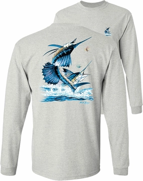 Sailfish DEEP SEA Fishing Salt Water Fish Long Sleeve TEE