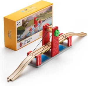 SainSmart Jr. Wooden Train Set Accessories, Lifting Bridge Set, Compatible with Brio, Thomas, Melissa and Doug