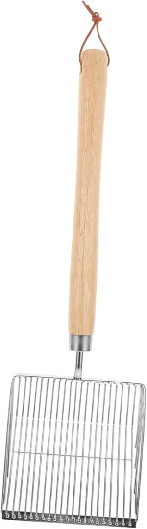 Sand Sifter Shovel Stainless Steel Mesh Tool with Wooden Handle for Beach Fun for Shell Collecting and Family Activities Lightweight and Portable Beach Sifting