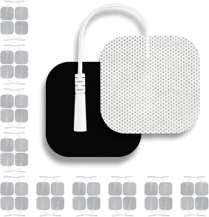 Santamedical TENS Unit Replacement Pads 2x2 40 Pcs Premium Reusable Electrode Pads - Self Adhesive Electro Therapy Patches for Electrical Stimulation - Non Irritating Stim Pads Design