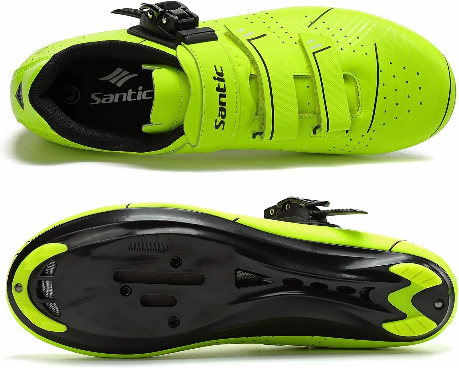 Santic Men's Cycling Shoes Road Cycling Riding Shoes Road Bike Shoes with Buckle- Roadway New